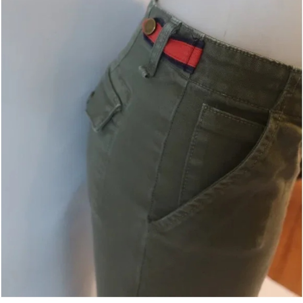 Veronica Beard Adrina Skinny Utility Ankle Jeans w/ Waist Tabs Olive Green 25 - Picture 11 of 13